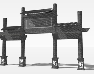 免费获取牌楼SU模型资源