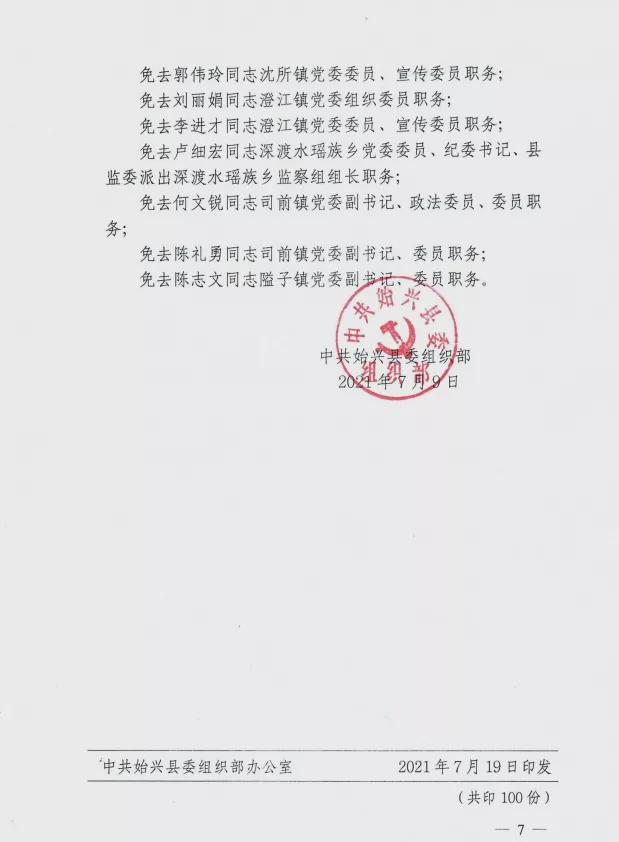 始兴县人事任免新闻标题，最新任免公告